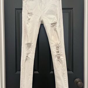 White Skinny Distressed Jeans
